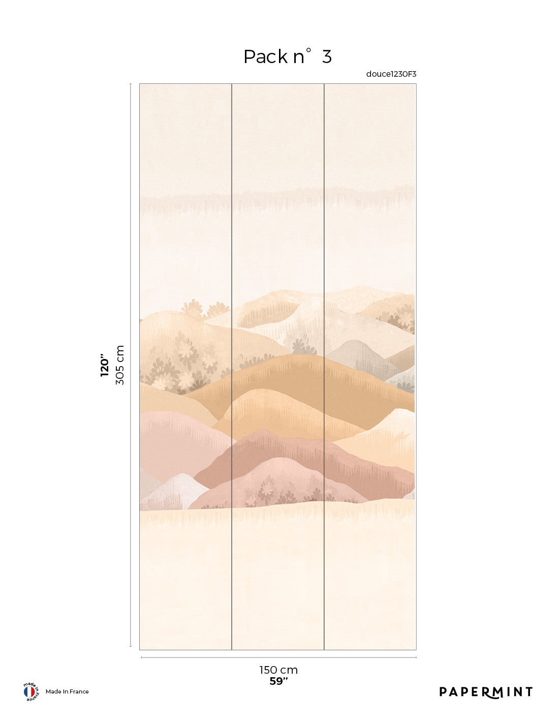 Mural Douce Montagne - Terre Orange