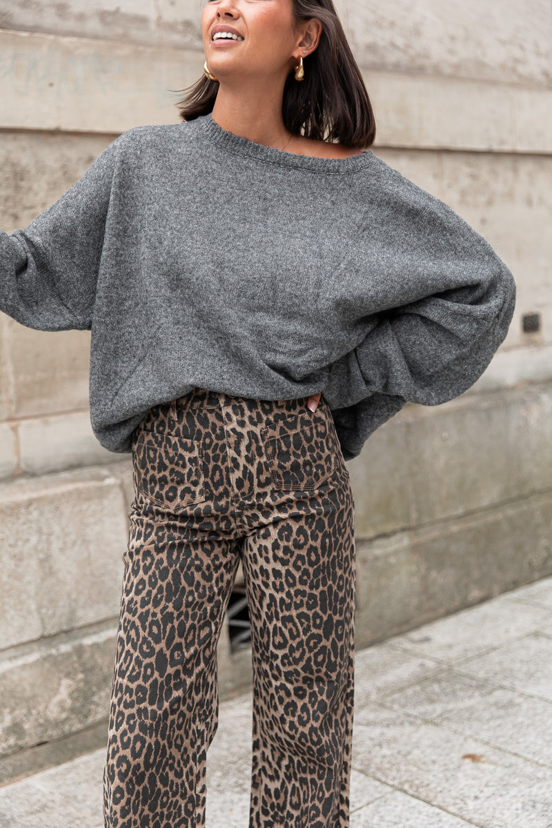 DOUCEUR Gris Chiné - Pull Loose