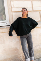 DOUCEUR Dark Green - Loose Jumper