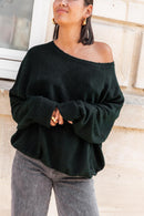 DOUCEUR Vert Foncé - Pull Loose