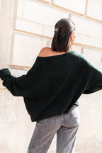 DOUCEUR Dark Green - Loose Jumper