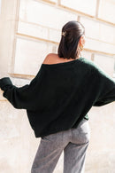 DOUCEUR Vert Foncé - Pull Loose