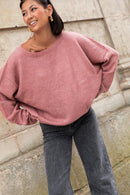 DOUCEUR Vieux Rose - Pull Loose