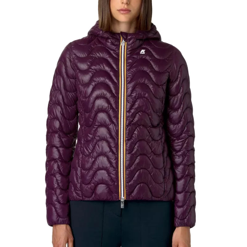 Dunjacka med huva K-Way Lily Quilted Warm – lila