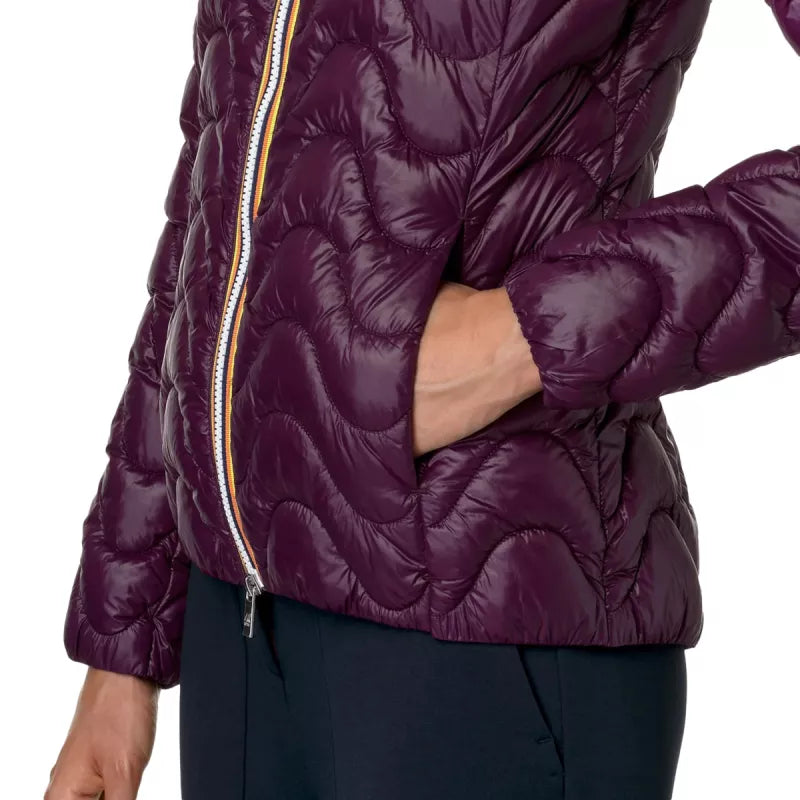 K-Way Lily Quilted Warm Hooded Puffer Jacket - Purple