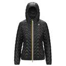 K-Way Lily Quilted Warm Hooded Down Jacket - Black
