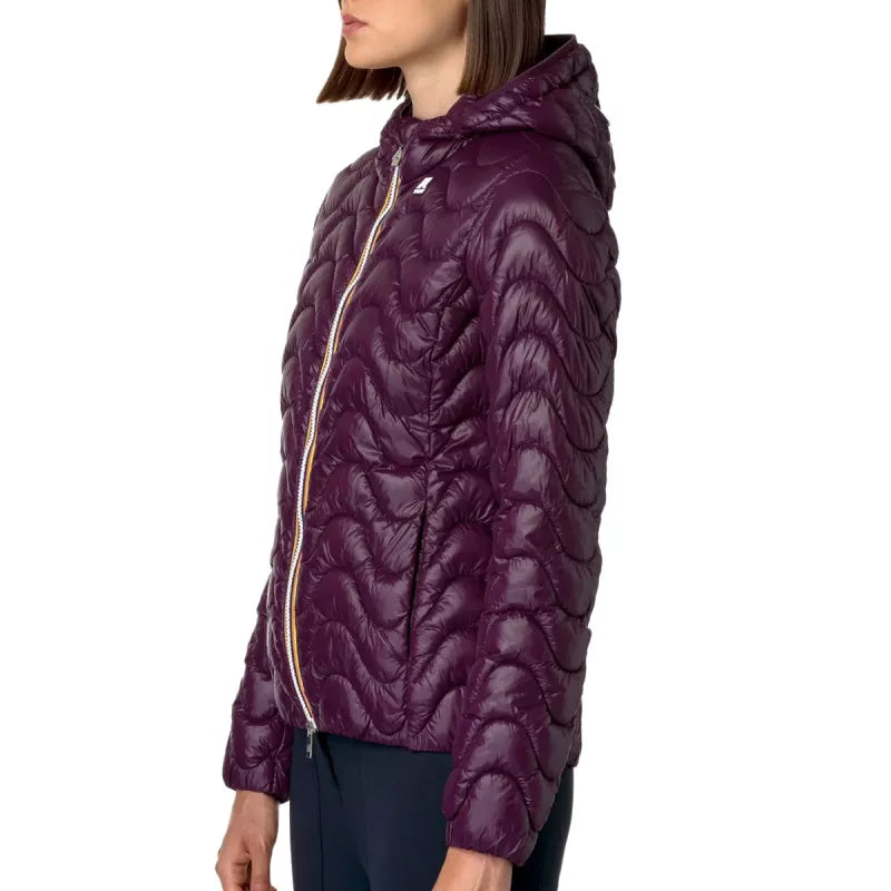 K-Way Lily Quilted Warm Hooded Puffer Jacket - Purple