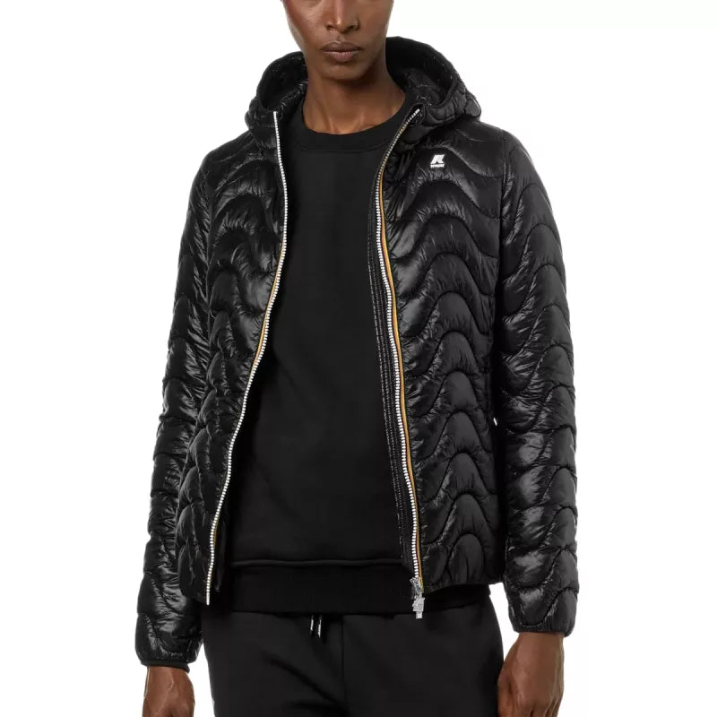 Plumífero Con Capucha K-Way Lily Quilted Warm - Negro