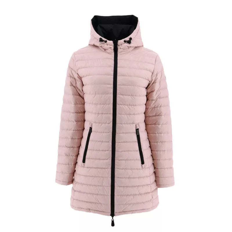 Long Reversible Hooded Down Jacket Moscou - Black - Women