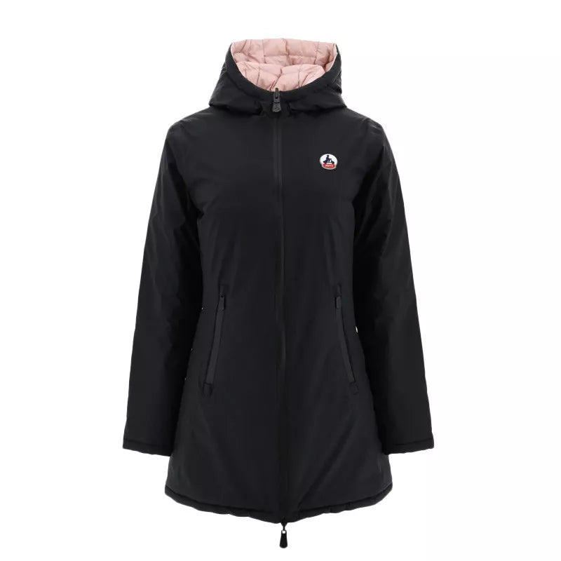 Long Reversible Hooded Down Jacket Moscou - Black - Women