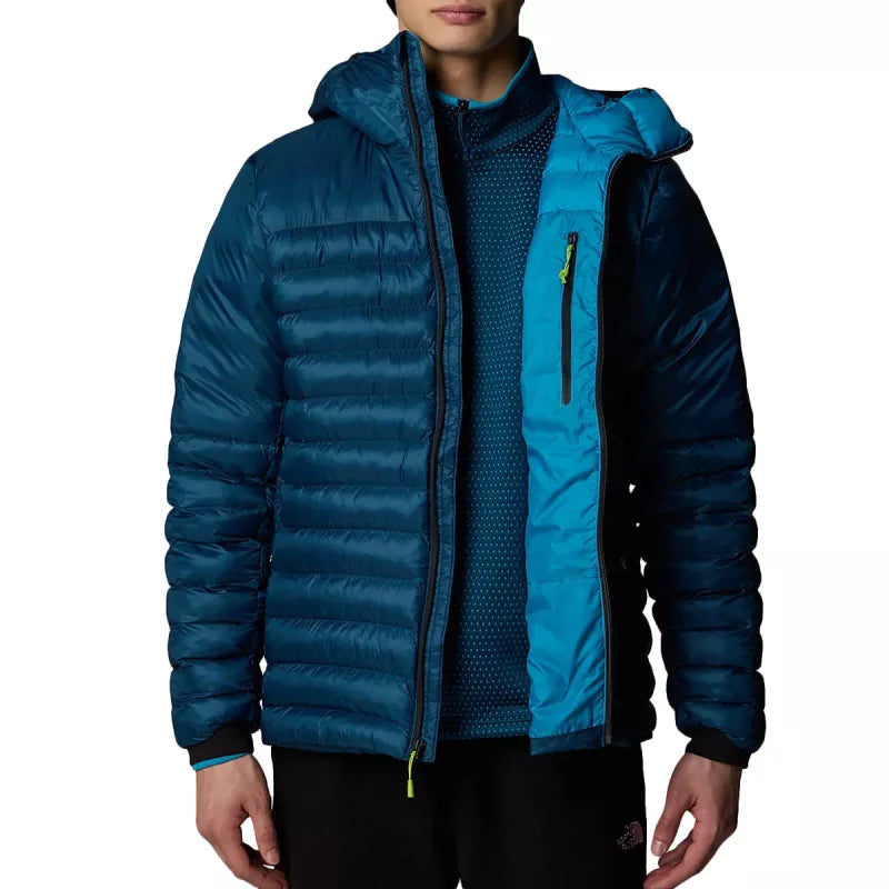 Doudoune Légère À Capuche M Terra Peak - Bleu Petrole/Blanc