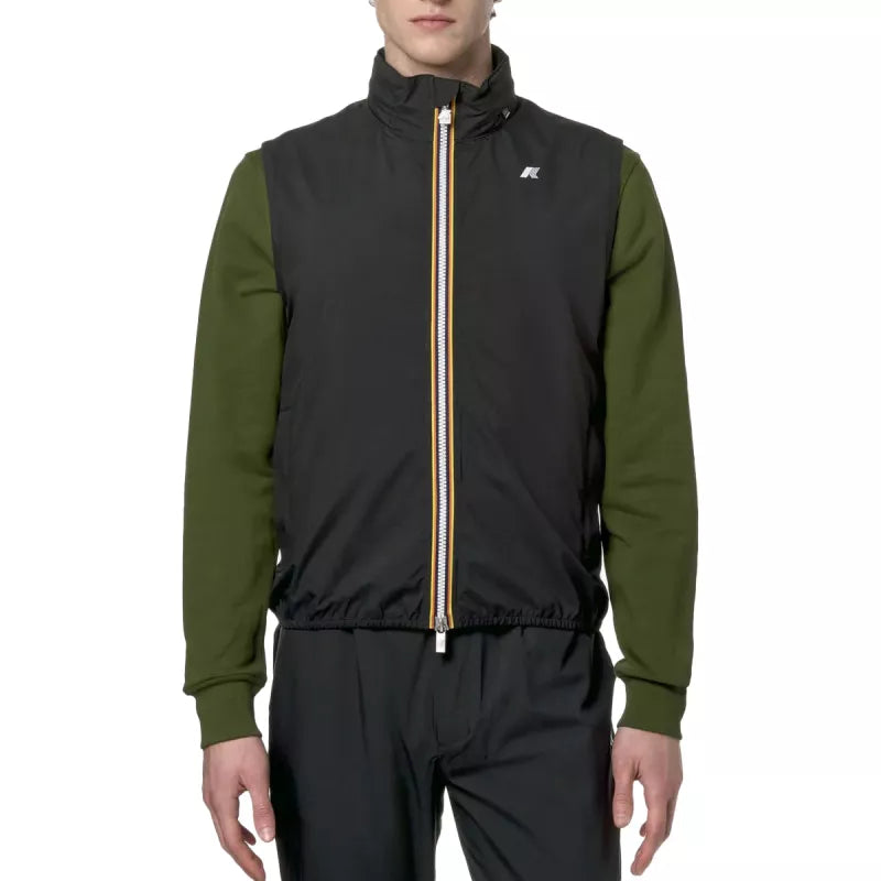 K-Way Valen Stretch Dot Sleeveless Down Jacket - Black