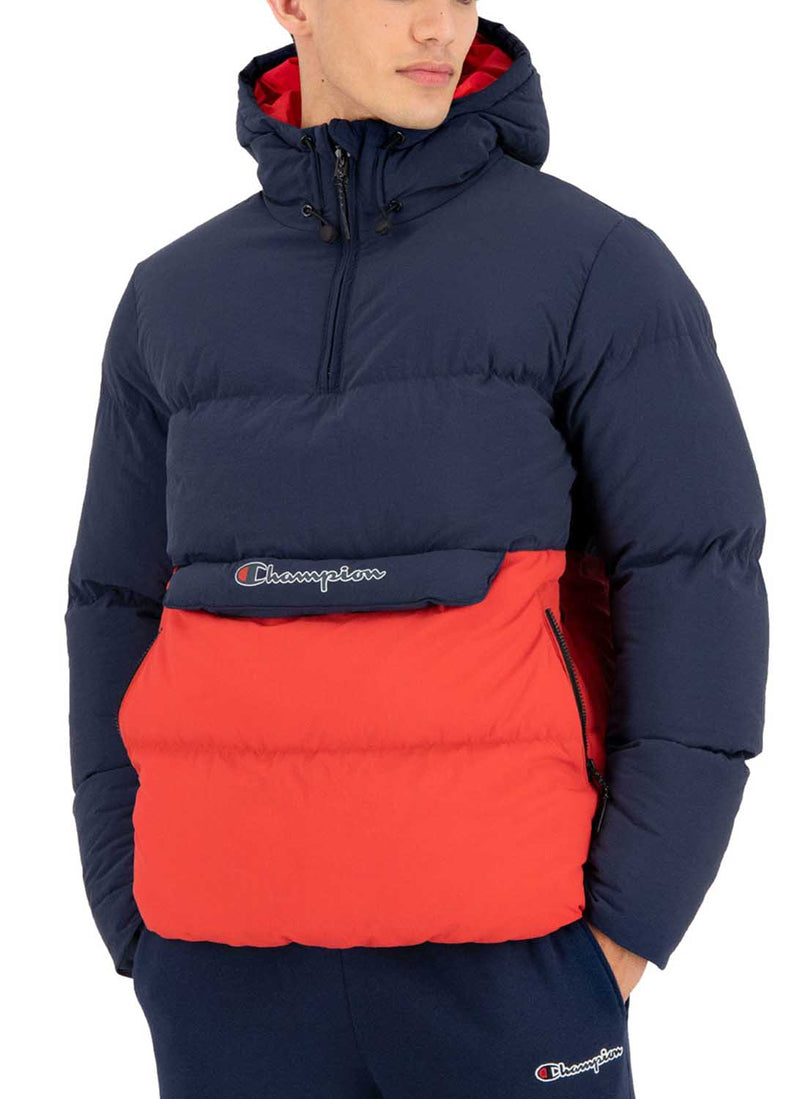 Champion - Doudoune Semi-Zippée Hooded - Bleu - Homme