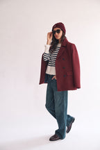 Manteau Manuscrit - Aubergine