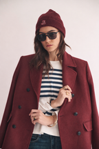 Manteau Manuscrit - Aubergine
