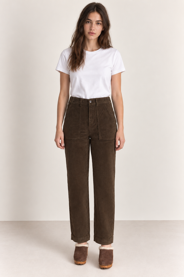 Penelope Newvelvet-bukser - Khaki