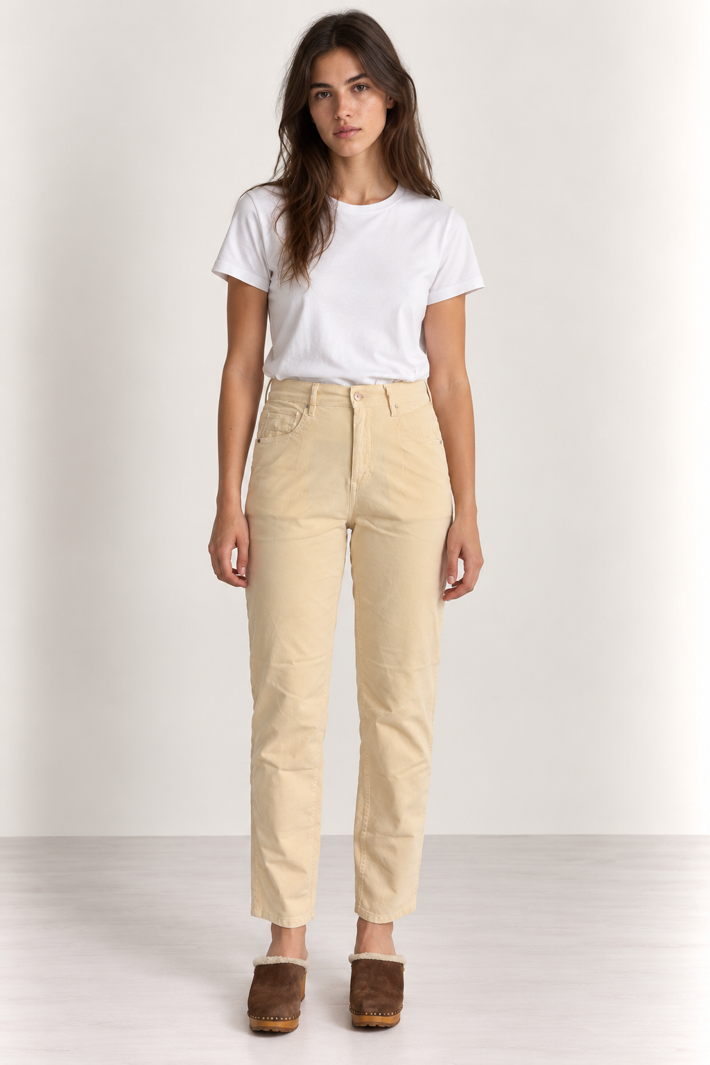 Pantalon Paumelle Newvelvet - Ecru