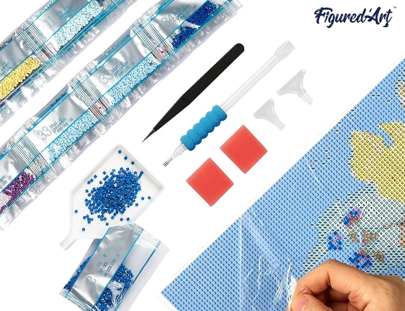 Broderie Diamant - Planche De Surf Colorées 40X50Cm Toile Tendue Sur Châssis