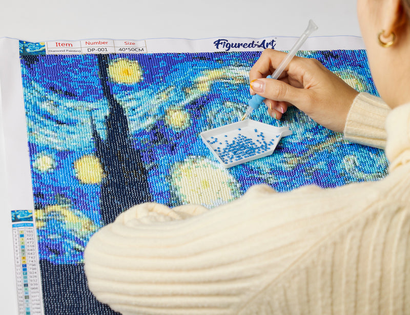 Broderie Diamant - Voiture Rose Près De La Mer