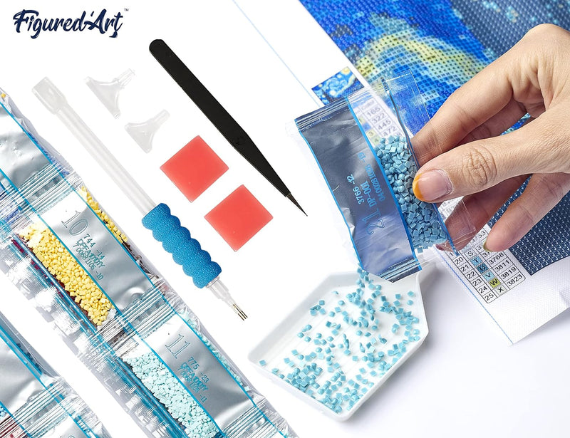 Broderie Diamant - Fille Parmi Les Vagues