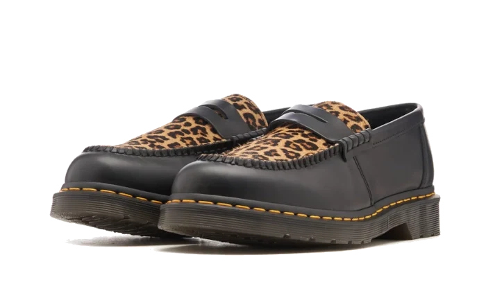 Penton Mini Leopard Spot Hair On Loafer - Noir