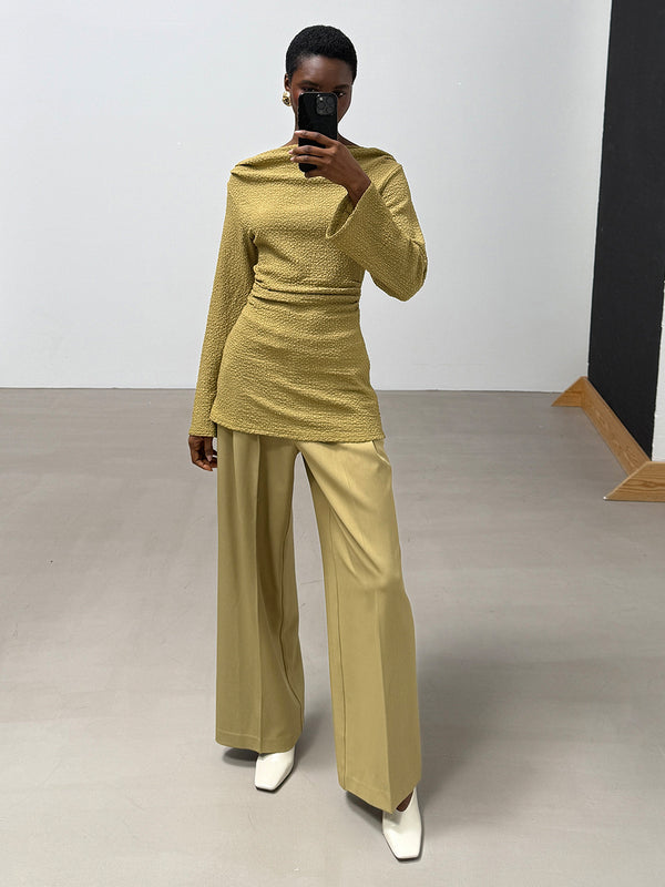 Top Draped Structured Long Sleeve - Vert