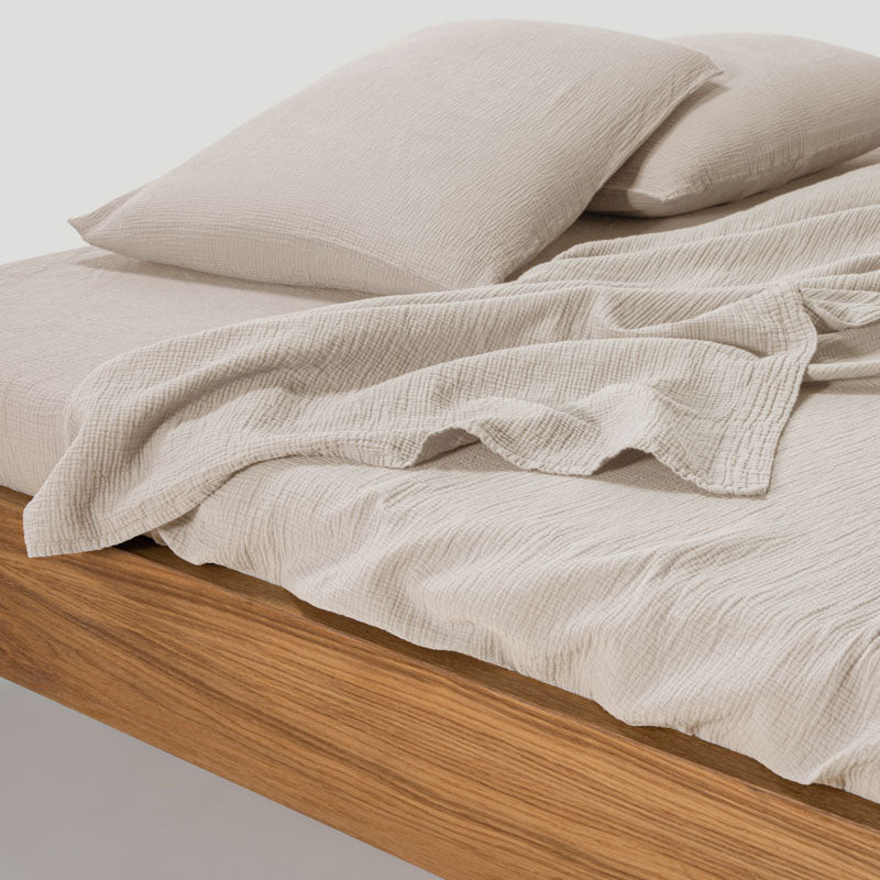 Flat Sheet - En Gaze De Coton - Beige Sable