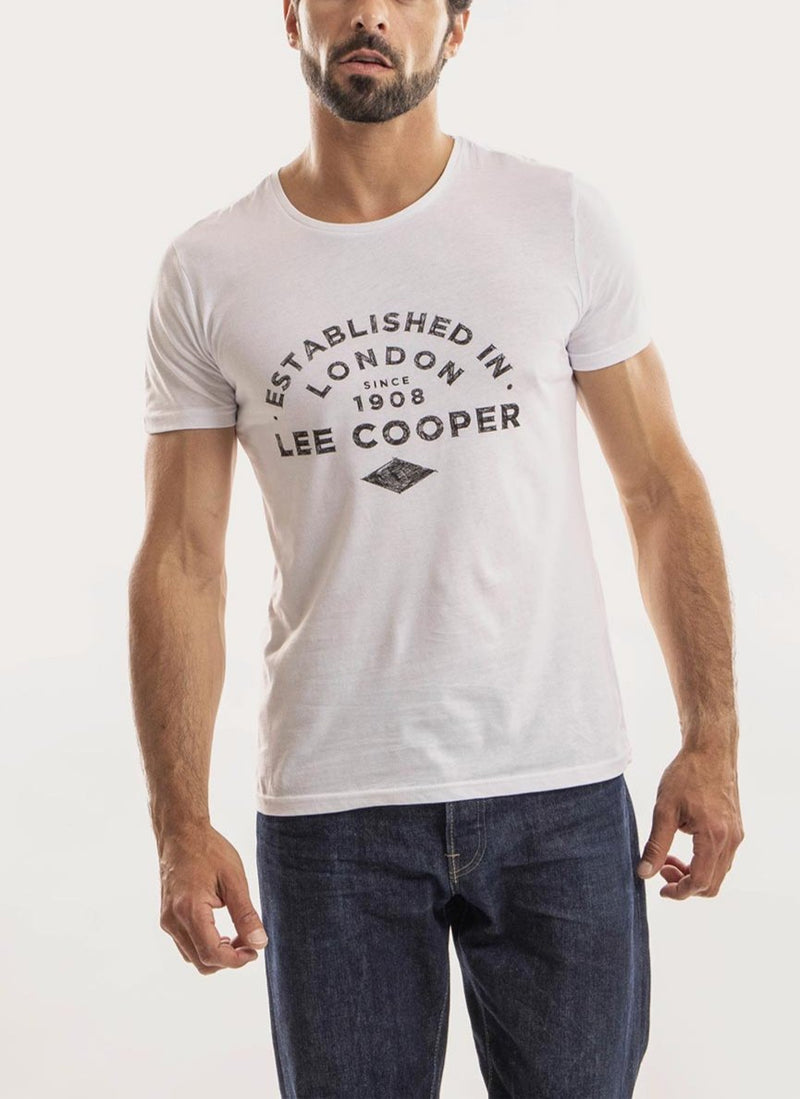 Lee Cooper - T-Shirt Drawn Printed - Blanc - Homme