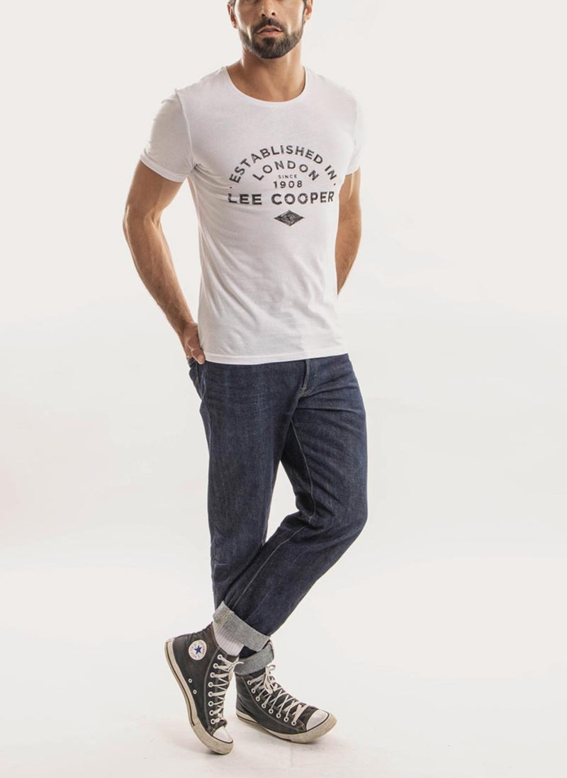 Lee Cooper - T-Shirt Drawn Printed - Blanc - Homme