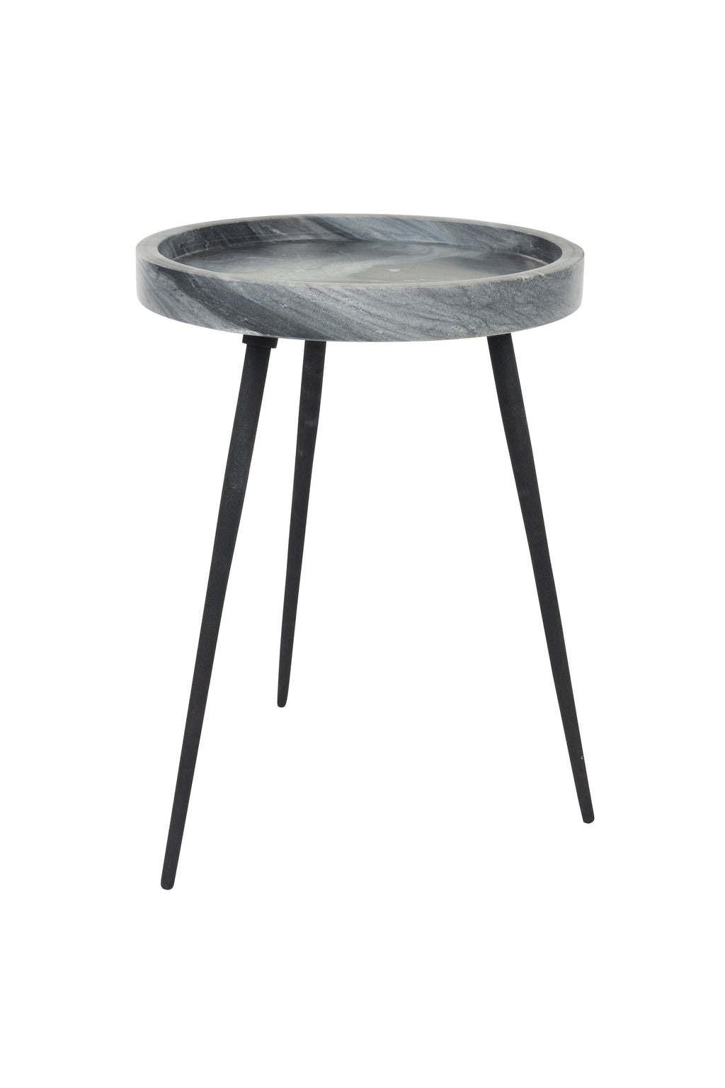 Karrara - Side Table - Solid Marble - Grey/Black