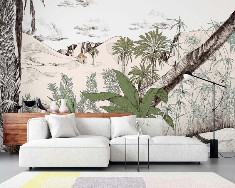 Fresque Dune - Vert Palmier