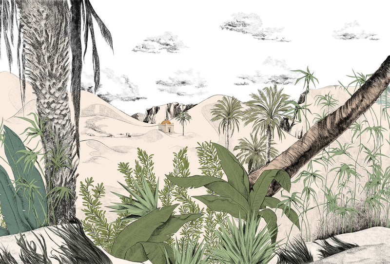 Fresque Dune - Vert Palmier