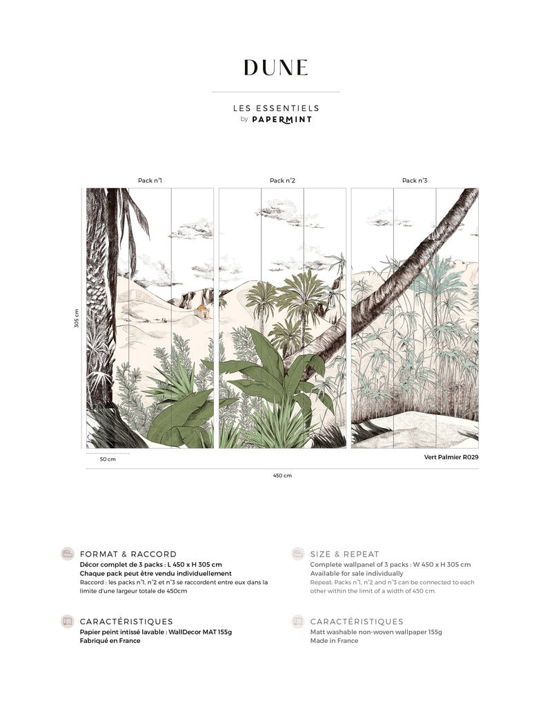 Fresque Dune - Vert Palmier