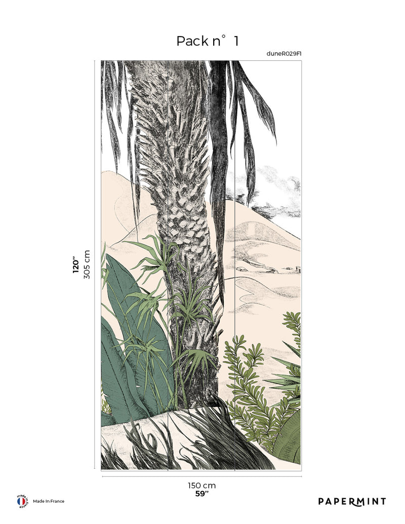 Fresque Dune - Vert Palmier