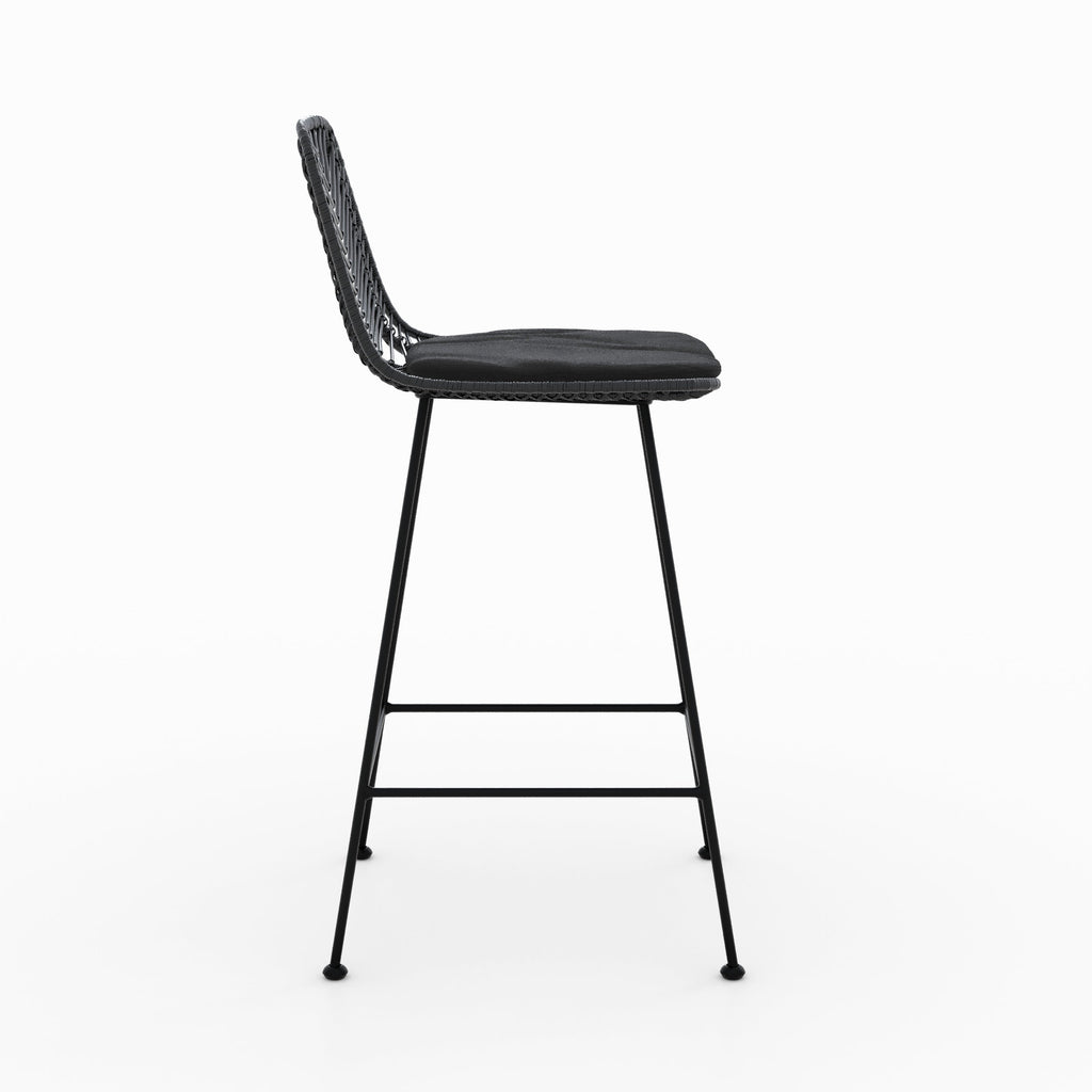 Tamara - Lot De 2 Chaises Pour Îlot Central En Rotin Noir