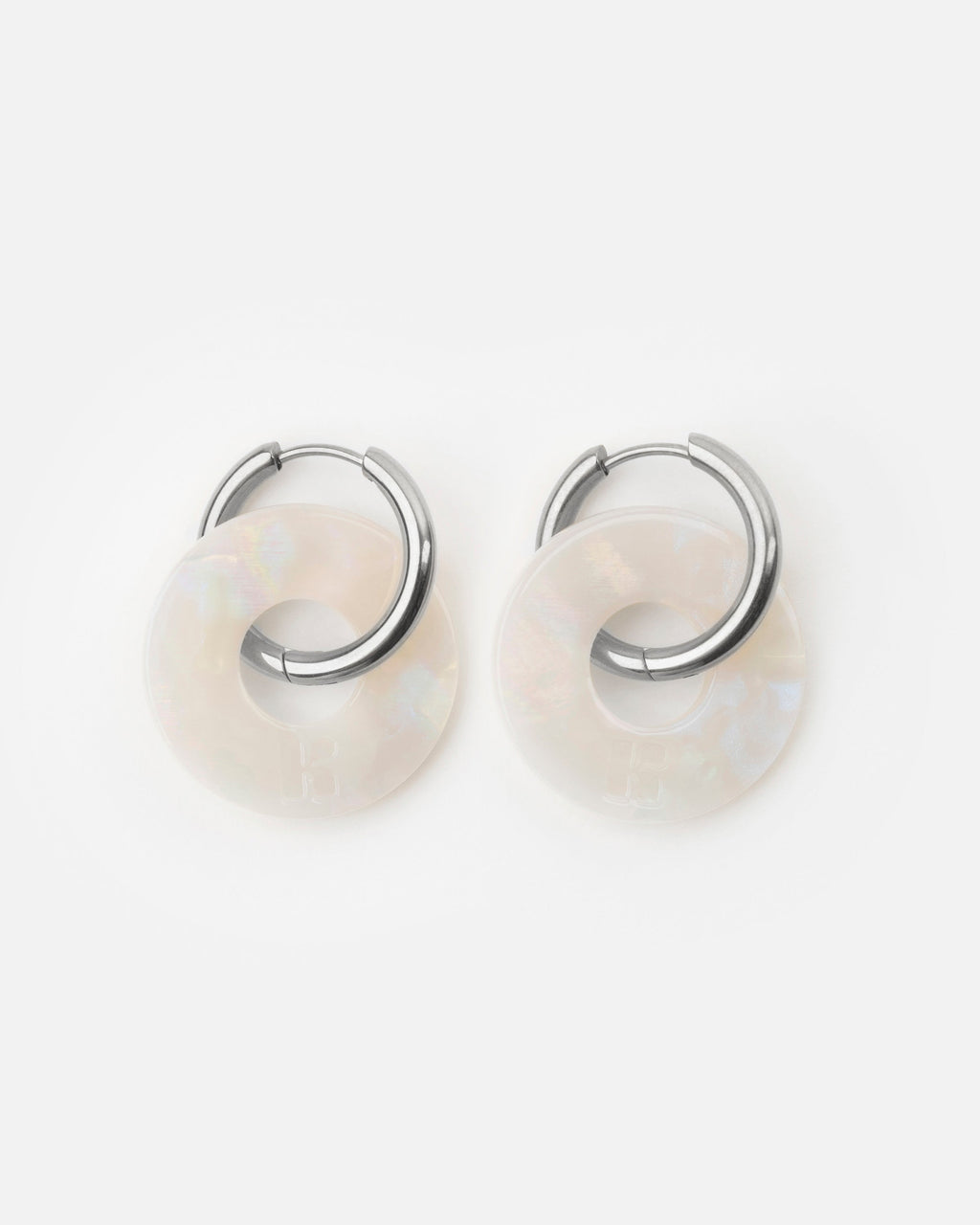Boucles D'Oreilles Donuts - Irisé Blanc