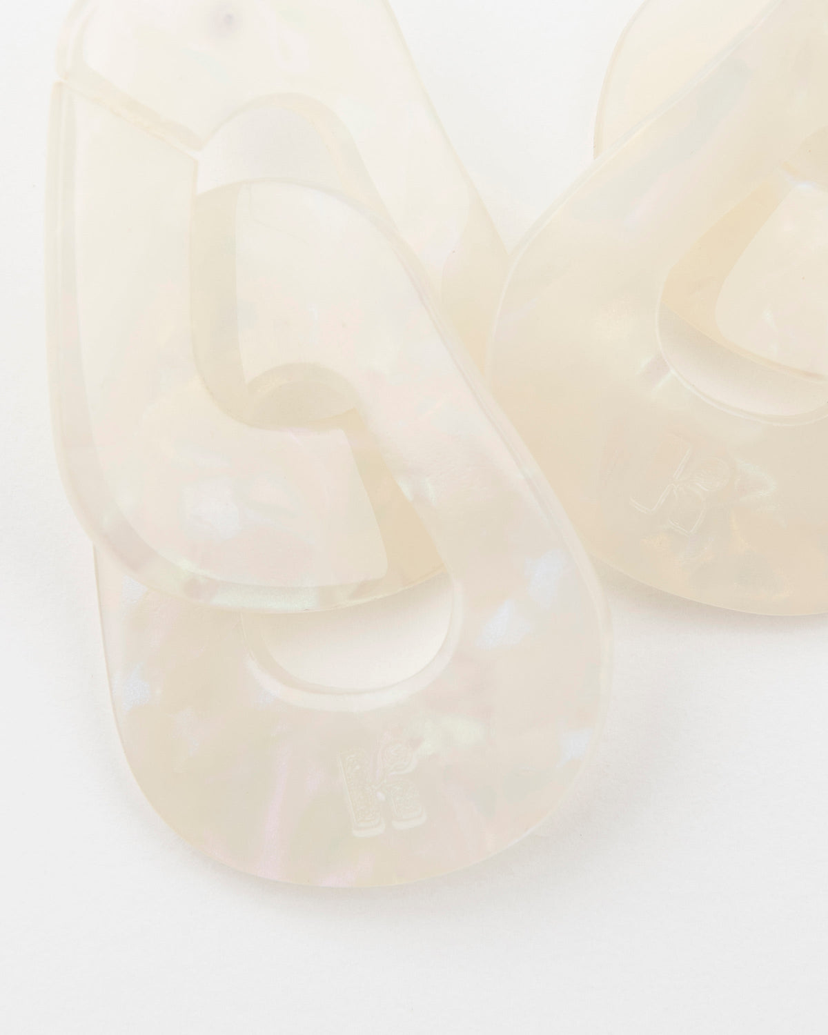 Boucles D'Oreilles Maillon - Irisé Blanc