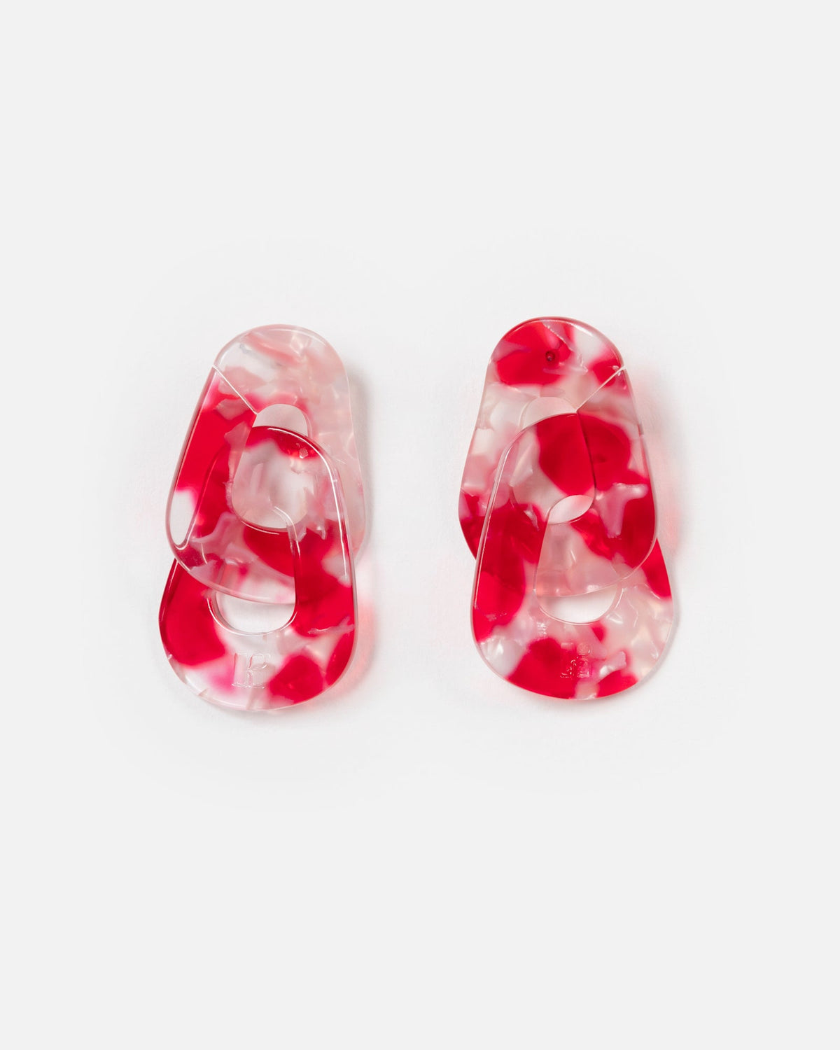 Boucles D'Oreilles Maillon - Rouge