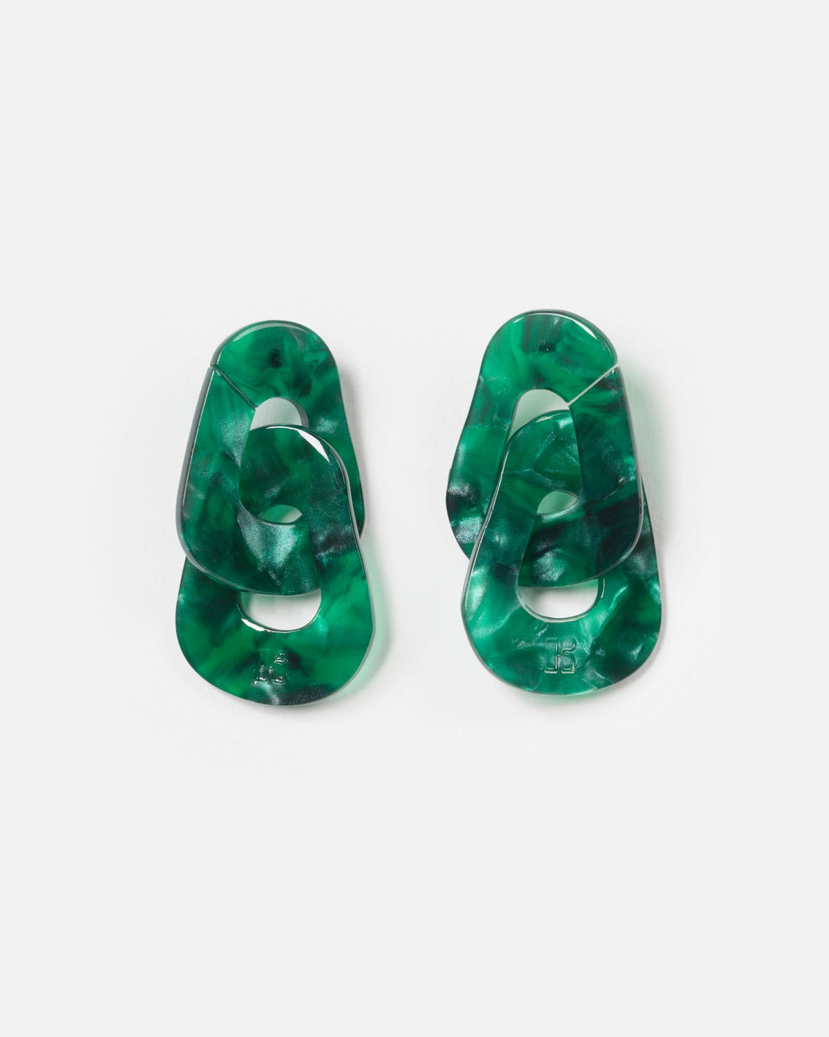 Boucles D'Oreilles Maillon - Vert