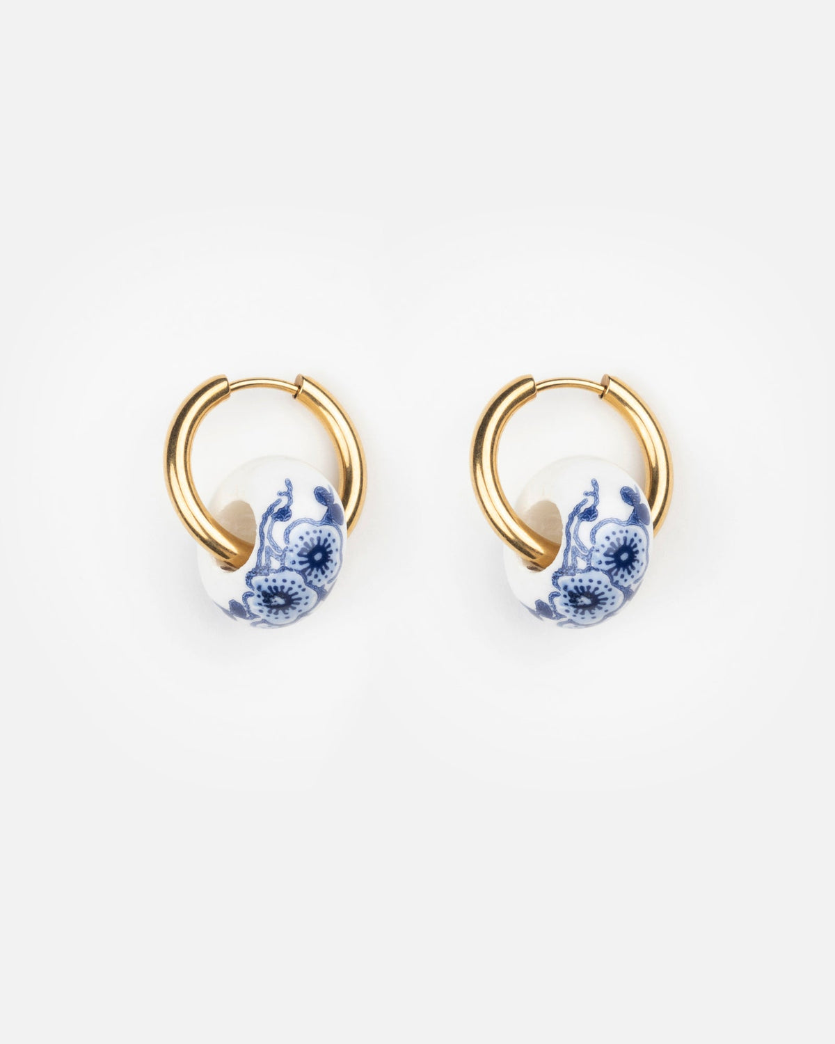 Boucles D'Oreilles Porcelaine - Bleu