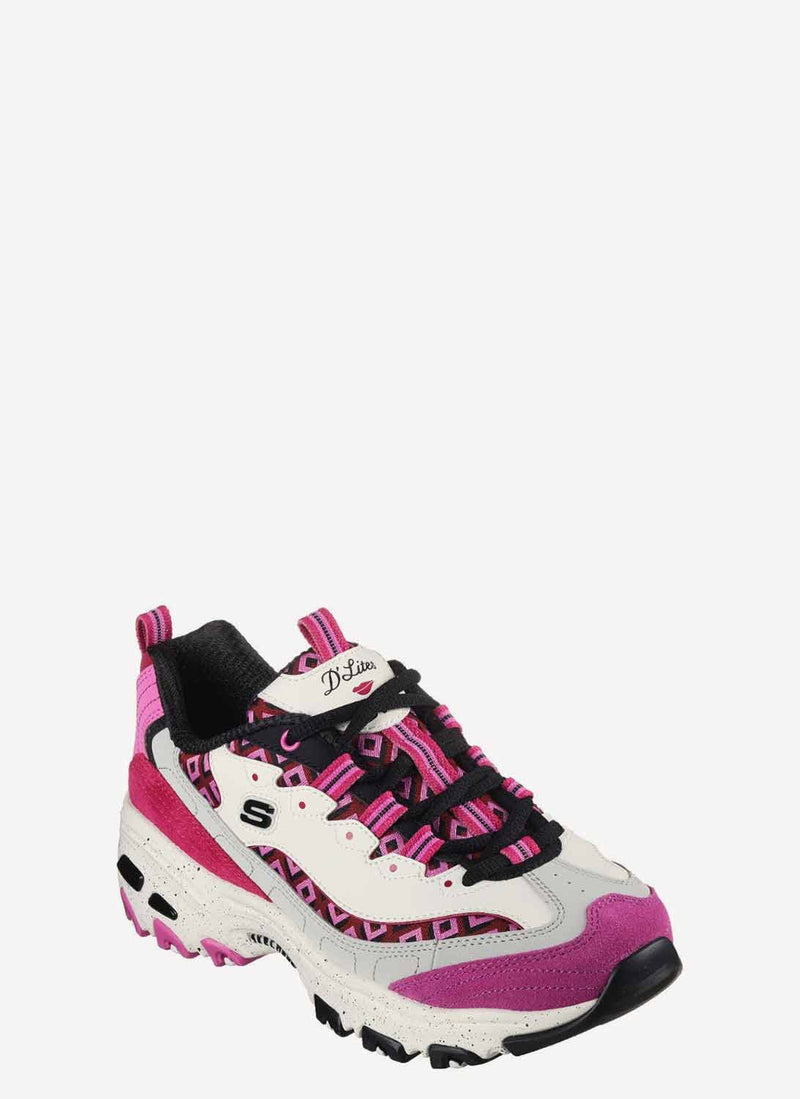 Skechers - Baskets D'Lites X Diane Von Furstenber - Blanc Noir Rose - Femme