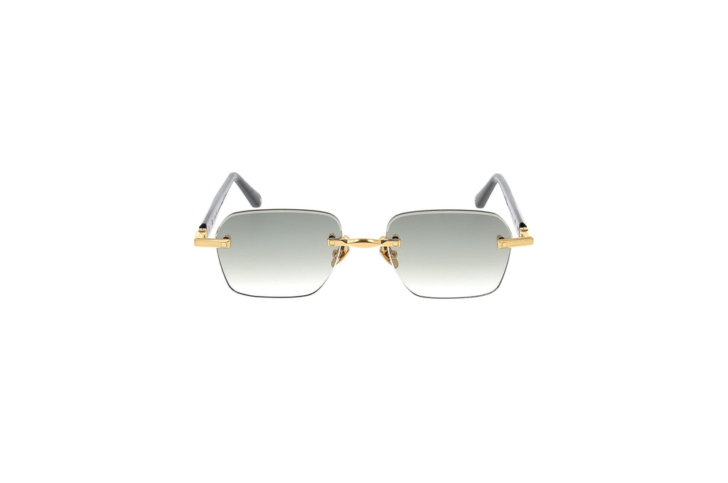 Luxury Eyewear – Solbriller - John Dalia, rektangulære solbriller med graduerede glas og guldfarvet stel