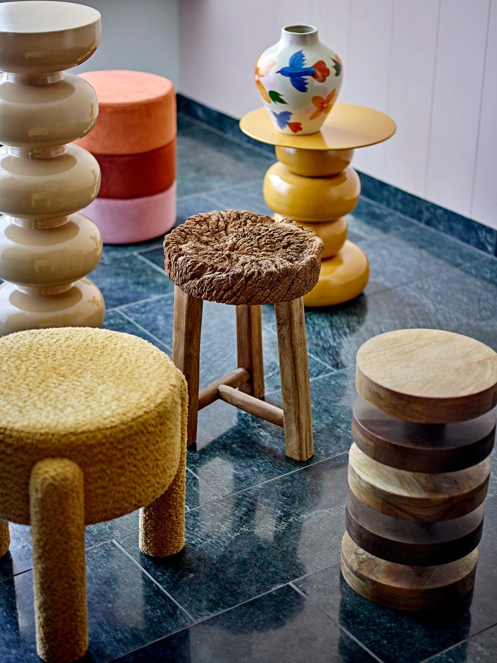 Bruno - Stool - Yellow - Polyester