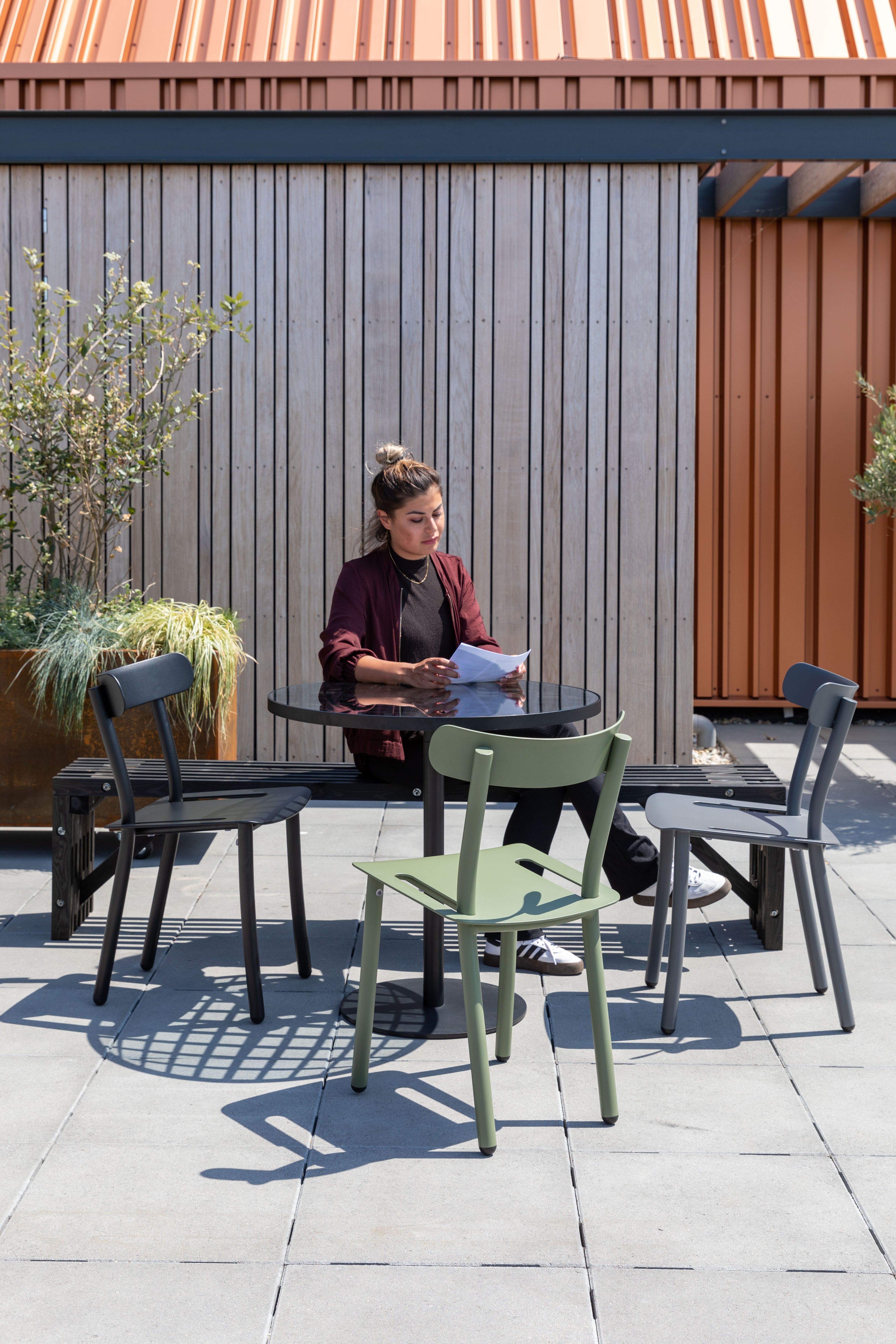 Friday - Outdoor Chair - Aluminum - Black
