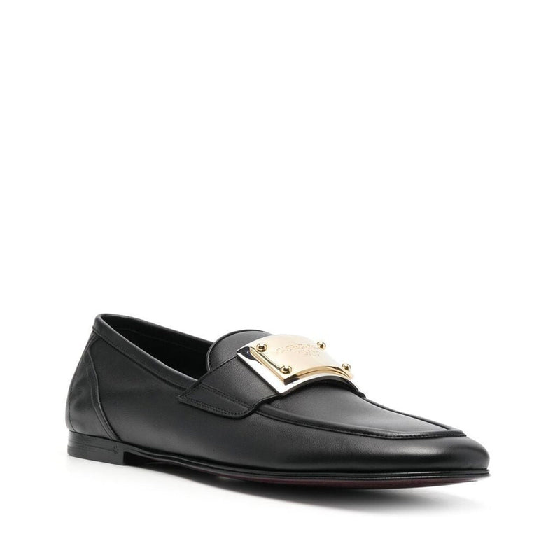 Mocassins - Dolce & Gabbana Leather Logo - Black