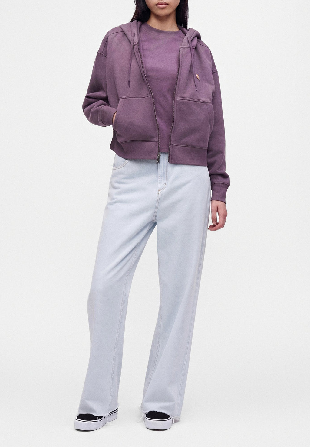 Sudadera con capucha y cremallera Oakport - Violeta vintage - Mujer