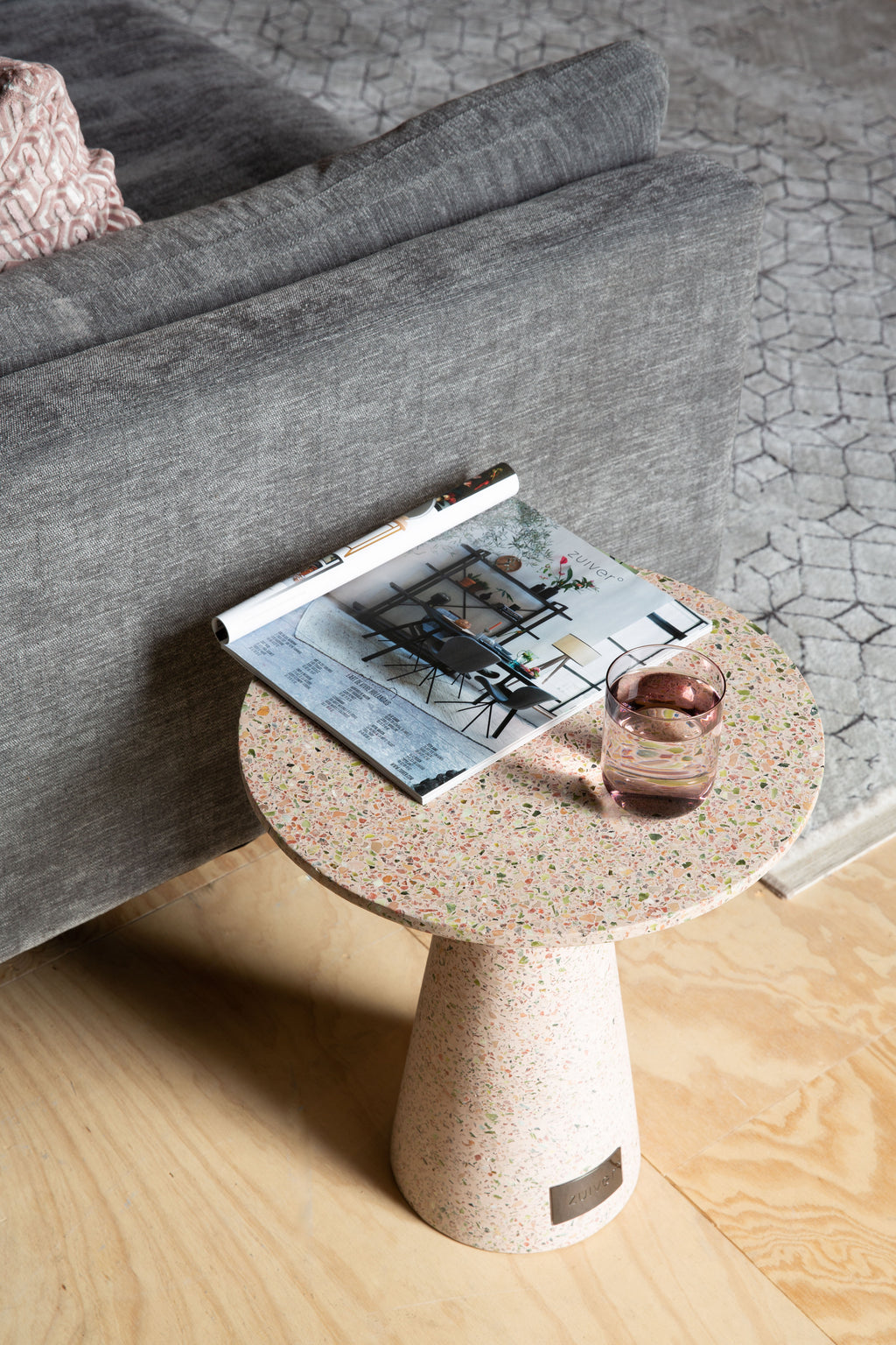 Victoria - Table D'Appoint - Terrazzo - Rose