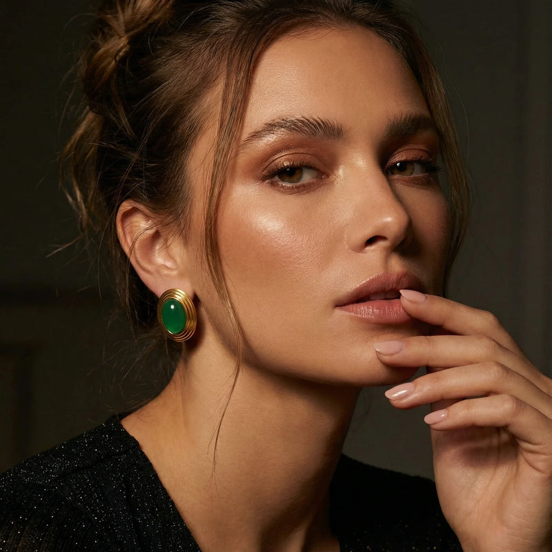 Boucles D'Oreilles Old Money Vert