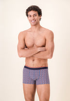 Boxer Marius Puzzle In Cotone - Blu Acciaio