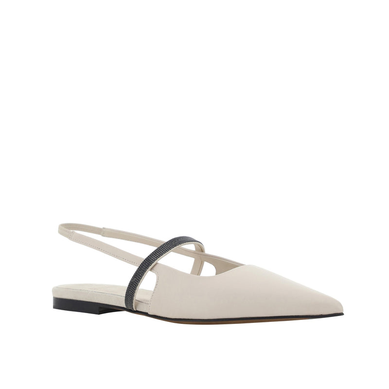 Ballerines - Brunello Cucinelli Slingback Flats - Cream
